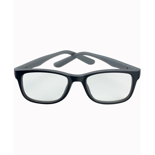 WORKWEAR, SAFETY & CORPORATE CLOTHING SPECIALISTS - KICK OFFICE Black/Grey Frame with Clear "Blue Light Protective" PC Lens (No Side Shields)