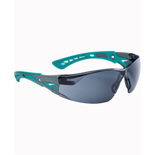 WORKWEAR, SAFETY & CORPORATE CLOTHING SPECIALISTS - RUSH+ SMALL Green / Grey Temples PLATINUM AS/AF Smoke Lens