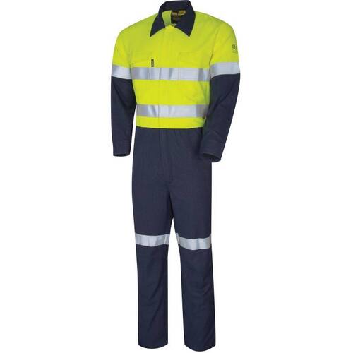 WORKWEAR, SAFETY & CORPORATE CLOTHING SPECIALISTS - FR Regular Weight PPE Category 2 Hi-Vis Coverall with Loxy Reflective Tape