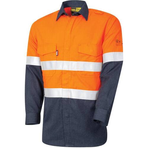 WORKWEAR, SAFETY & CORPORATE CLOTHING SPECIALISTS - FR Regular Weight PPE Category 2 Hi-Vis Shirt with Loxy Reflective Tape