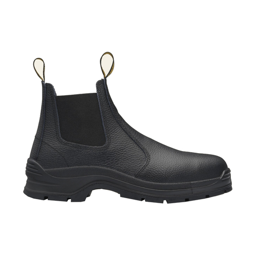 WORKWEAR, SAFETY & CORPORATE CLOTHING SPECIALISTS - 310 - WORKFIT - Black print leather elastic side safety boot