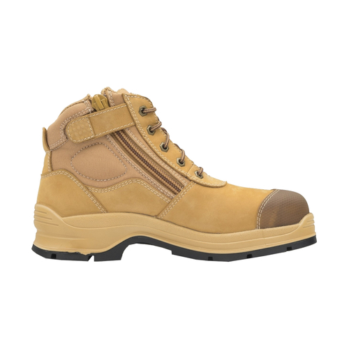 WORKWEAR, SAFETY & CORPORATE CLOTHING SPECIALISTS - 318 - Workfit - Wheat Nubuck Zip Side Ankle Safety Hiker