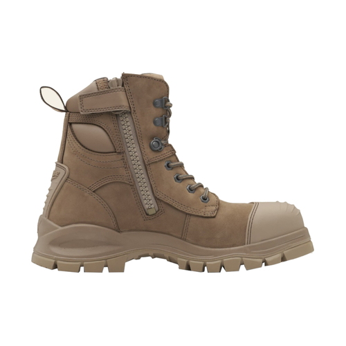 WORKWEAR, SAFETY & CORPORATE CLOTHING SPECIALISTS - 984 - Xfoot Rubber - Stone Water-Resistant Nubuck, 150Mm Zip Side Safety Boot