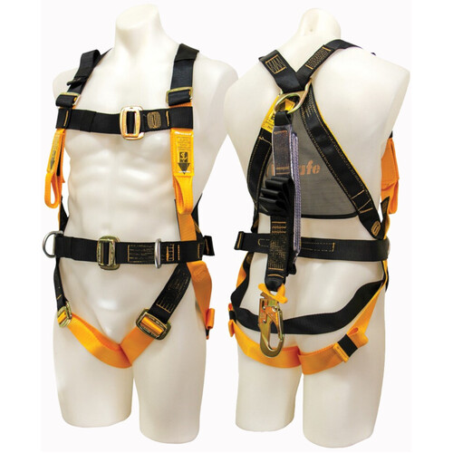 WORKWEAR, SAFETY & CORPORATE CLOTHING SPECIALISTS - BH01120C/WFRT & REAR F/ARREST ATT PTS C/WWAIST BAND SIDE D'S AND 2MTR INTEGRATED LANYARD