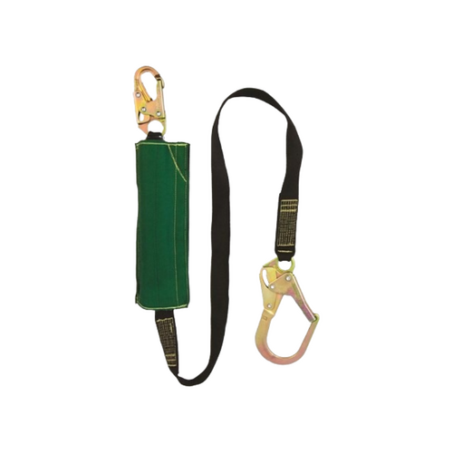 WORKWEAR, SAFETY & CORPORATE CLOTHING SPECIALISTS Shock Absorbing Lanyard Hot Works 2M Web Steel Snap Hook & Scaffold Hook 50KG-140KG