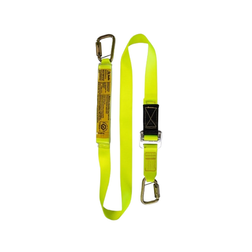 WORKWEAR, SAFETY & CORPORATE CLOTHING SPECIALISTS Shock Absorbing Lanyard B-Safe Web Adjustable 2M-0.7M Steel Twst Lock Karabinrs 50KG-140KG