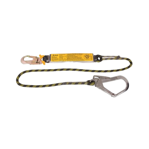 WORKWEAR, SAFETY & CORPORATE CLOTHING SPECIALISTS Shock Absorbing Lanyard B-Safe Rope 2M Steel Snap Hook & Scaffold Hook 50KG-140KG