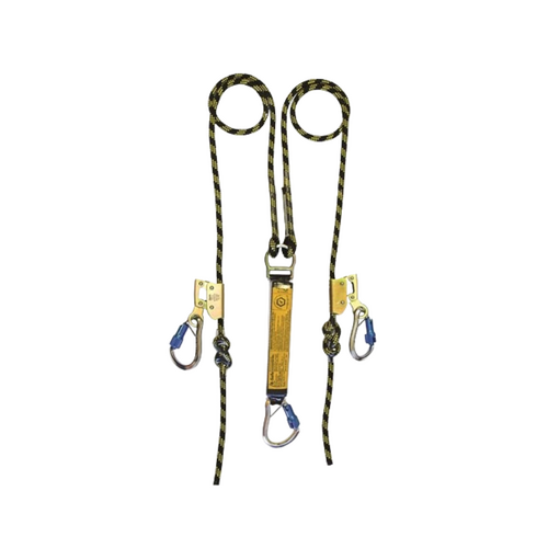 WORKWEAR, SAFETY & CORPORATE CLOTHING SPECIALISTS SAL B-Safe Rope Twin Adust 2M-0.7M Aluminium Trip Lck Karabiners 50KG-140KG