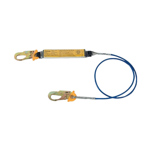 WORKWEAR, SAFETY & CORPORATE CLOTHING SPECIALISTS Shock Absorbing Lanyard B-Safe PVC Wire 2M Aluminium Snap Hooks 50KG-140KG