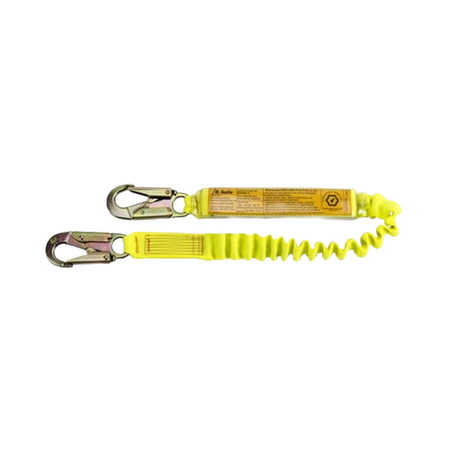 WORKWEAR, SAFETY & CORPORATE CLOTHING SPECIALISTS Shock Absorbing Lanyard B-Safe Elasticised 2M-1.6M Aluminium Snap Hooks 50KG-140KG