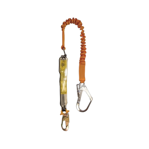 WORKWEAR, SAFETY & CORPORATE CLOTHING SPECIALISTS Shock Absorbing Lanyard B-Safe Elasticised 2M-1.6M Stel Snp Hooks & Scaff Hook 50KG-140KG