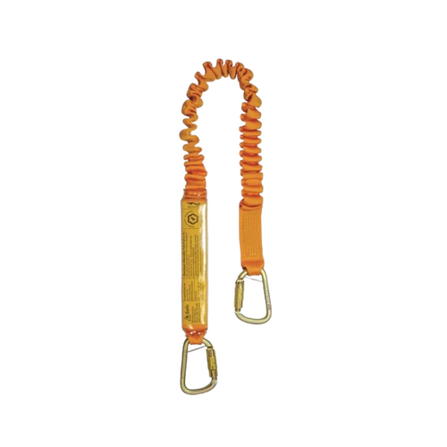 WORKWEAR, SAFETY & CORPORATE CLOTHING SPECIALISTS Shock Absorbing Lanyard B-Safe Elasti 2M-1.5M Stel Trip Lck Karabiners  50KG-140KG