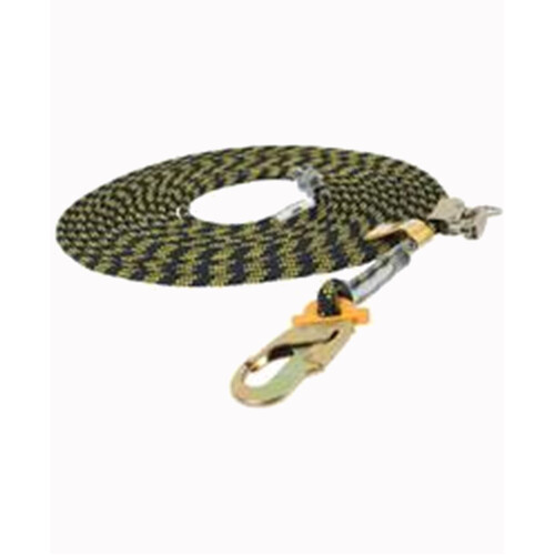 WORKWEAR, SAFETY & CORPORATE CLOTHING SPECIALISTS SAF/L 15M X 11MM C/W SL S/HK BLACK & GOLD KERMANTLE ROPE 100% POLYESTER