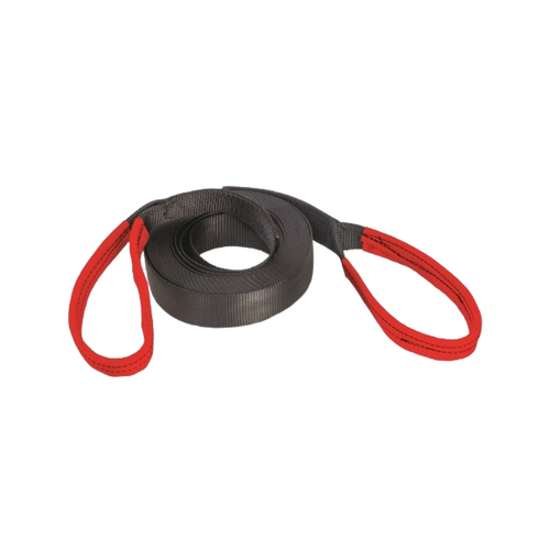 WORKWEAR, SAFETY & CORPORATE CLOTHING SPECIALISTS 4WD Polyester Winch Ext Strap  Black Rat 50mm 10M f/w loops