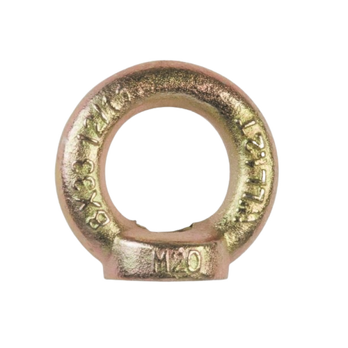 WORKWEAR, SAFETY & CORPORATE CLOTHING SPECIALISTS Eye Nut DIN582 Gold M24  WLL  1800kg