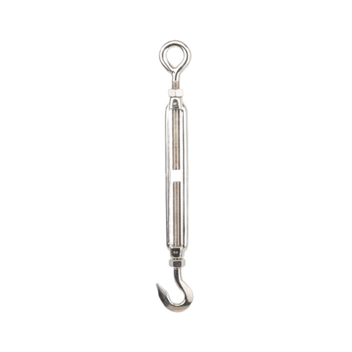 WORKWEAR, SAFETY & CORPORATE CLOTHING SPECIALISTS Turnbuckle Stainless 8mm Hook/ Eye C/W Lock Nuts 316Gr