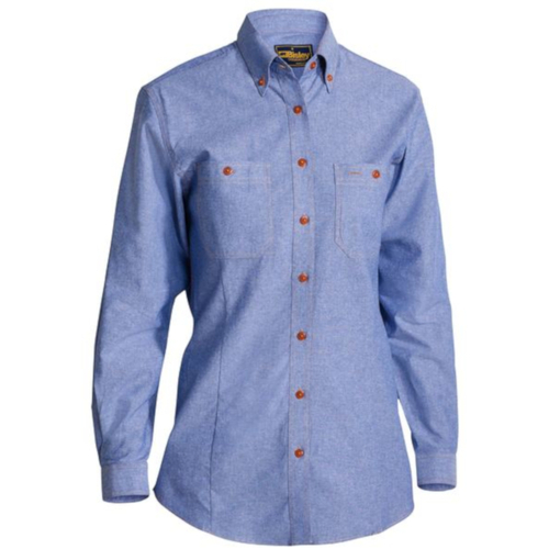 WORKWEAR, SAFETY & CORPORATE CLOTHING SPECIALISTS - WOMENS CHAMBRAY SHIRT  - LONG SLEEVE