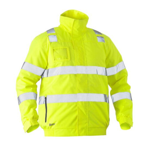 WORKWEAR, SAFETY & CORPORATE CLOTHING SPECIALISTS - TAPED HI VIS WET WEATHER BOMBER JACKET