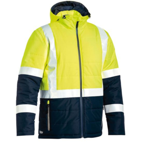 WORKWEAR, SAFETY & CORPORATE CLOTHING SPECIALISTS - TAPED HI VIS PUFFER JACKET (SHOWER PROOF)