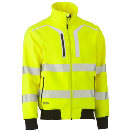 WORKWEAR, SAFETY & CORPORATE CLOTHING SPECIALISTS TAPED HI VIS SOFT SHELL BOMBER JACKET