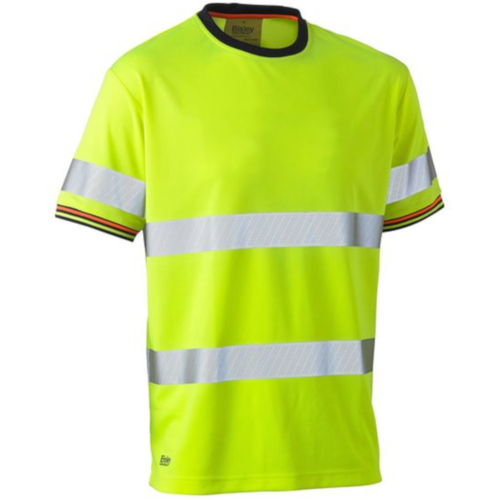 WORKWEAR, SAFETY & CORPORATE CLOTHING SPECIALISTS - TAPED HI VIS POLYESTER MESH T-SHIRT - SHORT SLEEVE