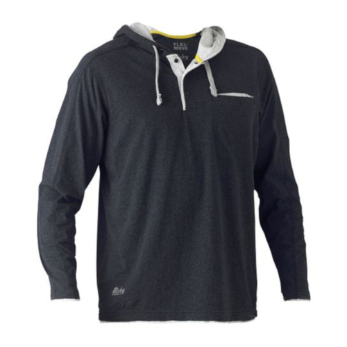 WORKWEAR, SAFETY & CORPORATE CLOTHING SPECIALISTS FLEX & MOVE  COTTON HOODIE TEE - LONG SLEEVE