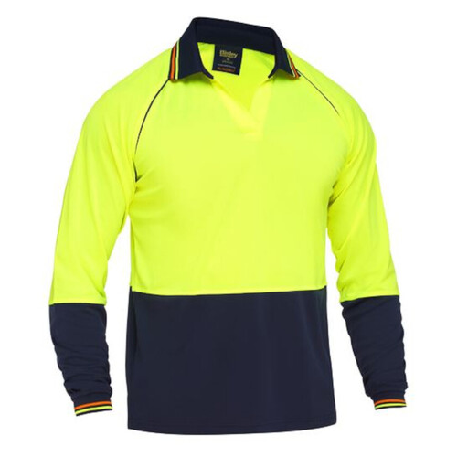 WORKWEAR, SAFETY & CORPORATE CLOTHING SPECIALISTS - TWO TONE HI VIS LONG SLEEVE POLO