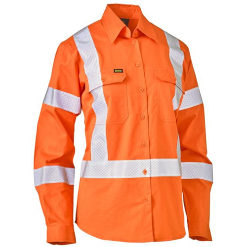 WORKWEAR, SAFETY & CORPORATE CLOTHING SPECIALISTS WOMEN'S X TAPED BIOMOTION HI VIS COOL LIGHTWEIGHT DRILL SHIRT