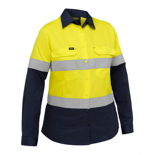 WORKWEAR, SAFETY & CORPORATE CLOTHING SPECIALISTS - Industrial Women's Taped Hi Vis Cool Lightweight Vented Shirt