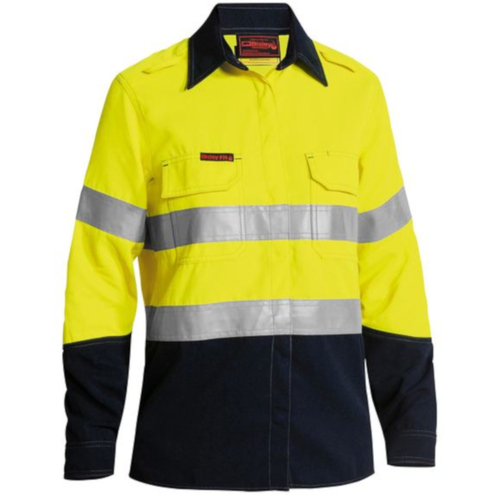 WORKWEAR, SAFETY & CORPORATE CLOTHING SPECIALISTS - WOMENS TENCATE TECASAFE  PLUS 700 TAPED HI VIS FR VENTED SHIRT - LONG SLEEVE