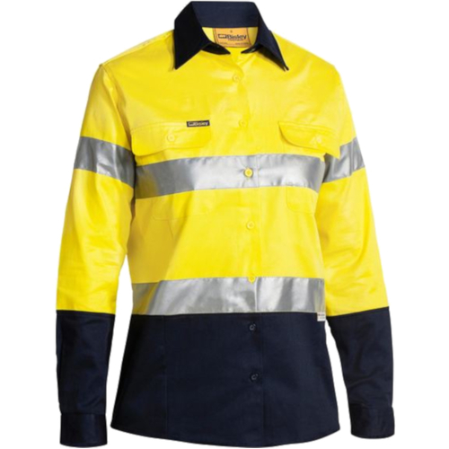 WORKWEAR, SAFETY & CORPORATE CLOTHING SPECIALISTS WOMENS 3M TAPED HI VIS DRILL SHIRT - LONG SLEEVE