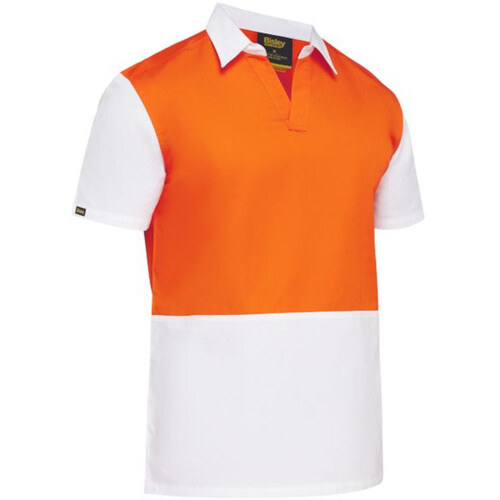 WORKWEAR, SAFETY & CORPORATE CLOTHING SPECIALISTS - TWO TONE HI VIS V-NECK SHORT SLEEVE SHIRT