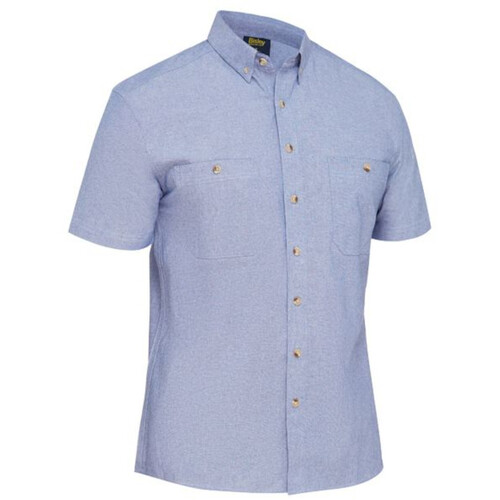 WORKWEAR, SAFETY & CORPORATE CLOTHING SPECIALISTS - MENS SHORT SLEEVE CHAMBRAY SHIRT