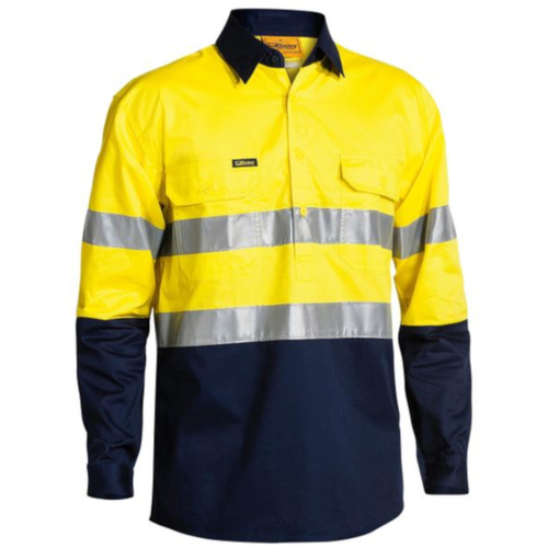 WORKWEAR, SAFETY & CORPORATE CLOTHING SPECIALISTS 3M TAPED CLOSED FRONT COOL LIGHTWEIGHT HI VIS SHIRT - LONG SLEEVE