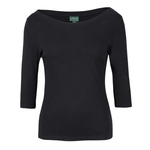 WORKWEAR, SAFETY & CORPORATE CLOTHING SPECIALISTS C of C LADIES 3/4 SLEEVE BOAT NECK TEE