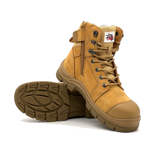 WORKWEAR, SAFETY & CORPORATE CLOTHING SPECIALISTS BUNDABERG - Cougar 8 Wheat Lace Up Side Zip With Scuff Cap Composite Toe