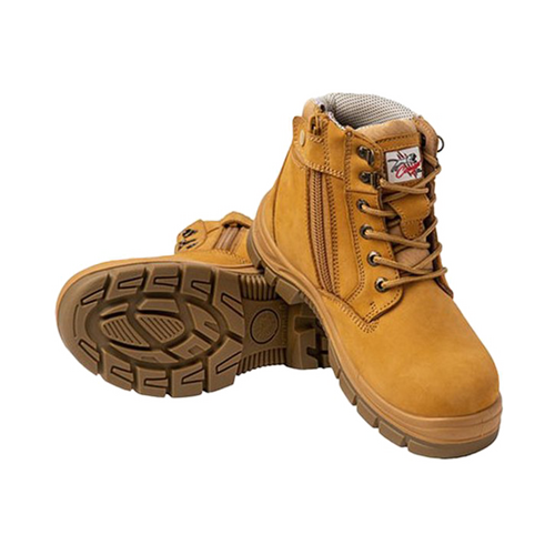WORKWEAR, SAFETY & CORPORATE CLOTHING SPECIALISTS SORRENTO - Cougar 6 Wheat Lace Up Side Zip Collar Boot Non-Safety