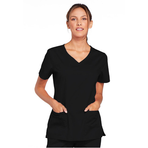 WORKWEAR, SAFETY & CORPORATE CLOTHING SPECIALISTS Poly Cotton Stretch V Neck Top