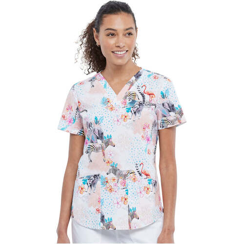 WORKWEAR, SAFETY & CORPORATE CLOTHING SPECIALISTS - V-NECK PRINT TOP