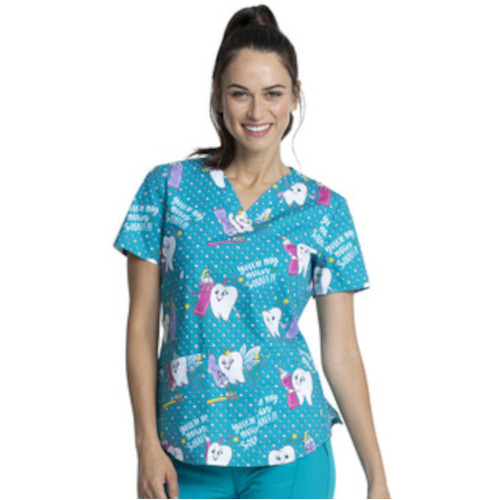 WORKWEAR, SAFETY & CORPORATE CLOTHING SPECIALISTS V-NECK PRINT TOP-My Main Squeeze-S