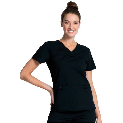 WORKWEAR, SAFETY & CORPORATE CLOTHING SPECIALISTS PROFESSIONALS KNIT SIDE PANEL WOMEN'S V NECK TOP