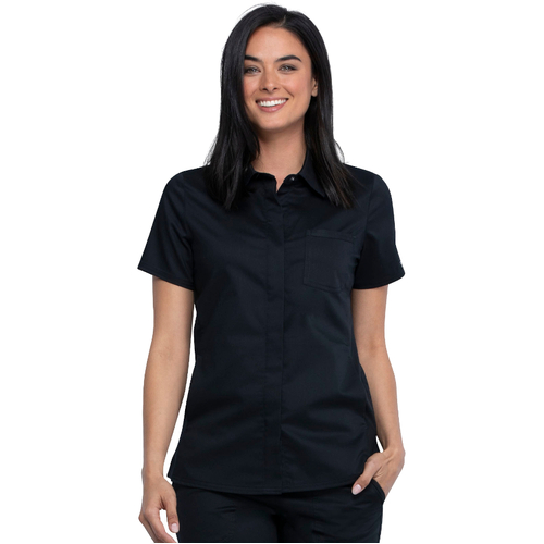 WORKWEAR, SAFETY & CORPORATE CLOTHING SPECIALISTS - Revolution - Ladies Hidden Snap Front Collar Shirt