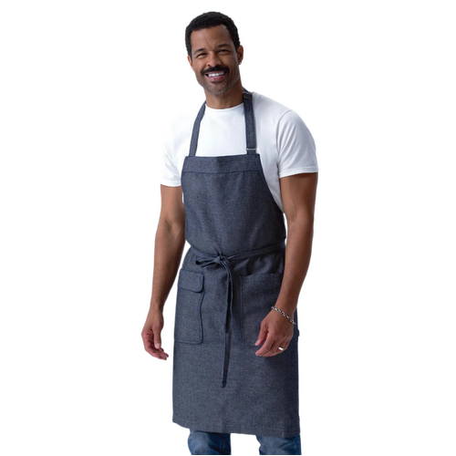 WORKWEAR, SAFETY & CORPORATE CLOTHING SPECIALISTS - Utility Bib Apron- Black/ Natural