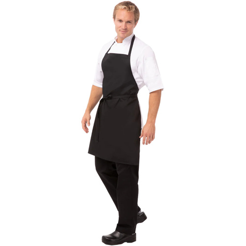 WORKWEAR, SAFETY & CORPORATE CLOTHING SPECIALISTS - Black Bib Apron No Pocket