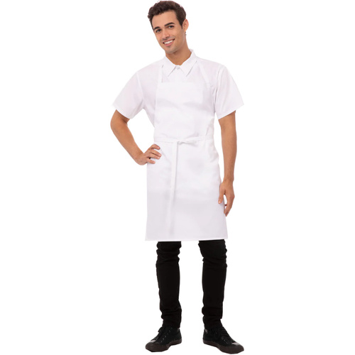 WORKWEAR, SAFETY & CORPORATE CLOTHING SPECIALISTS - White Bib Apron No Pocket