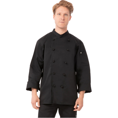 WORKWEAR, SAFETY & CORPORATE CLOTHING SPECIALISTS Montpellier Black Basic Chef Jacket