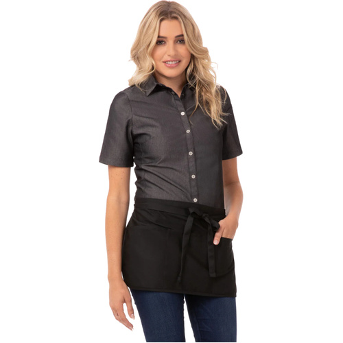 WORKWEAR, SAFETY & CORPORATE CLOTHING SPECIALISTS - Black Reversible Waist Apron