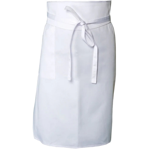 WORKWEAR, SAFETY & CORPORATE CLOTHING SPECIALISTS - White Tapered Apron w/ Flap