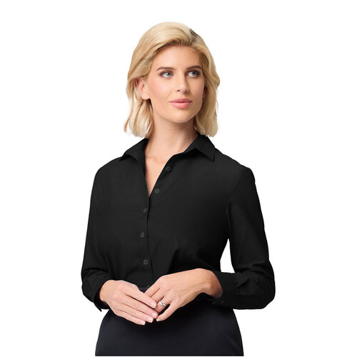 WORKWEAR, SAFETY & CORPORATE CLOTHING SPECIALISTS Ladies Cotton Comfort Shirt-Midnight-10