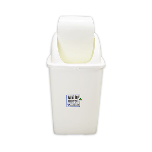 WORKWEAR, SAFETY & CORPORATE CLOTHING SPECIALISTS - GARBAGE BIN, TIDY BIN WHITE SWING TOP 27 LITRE